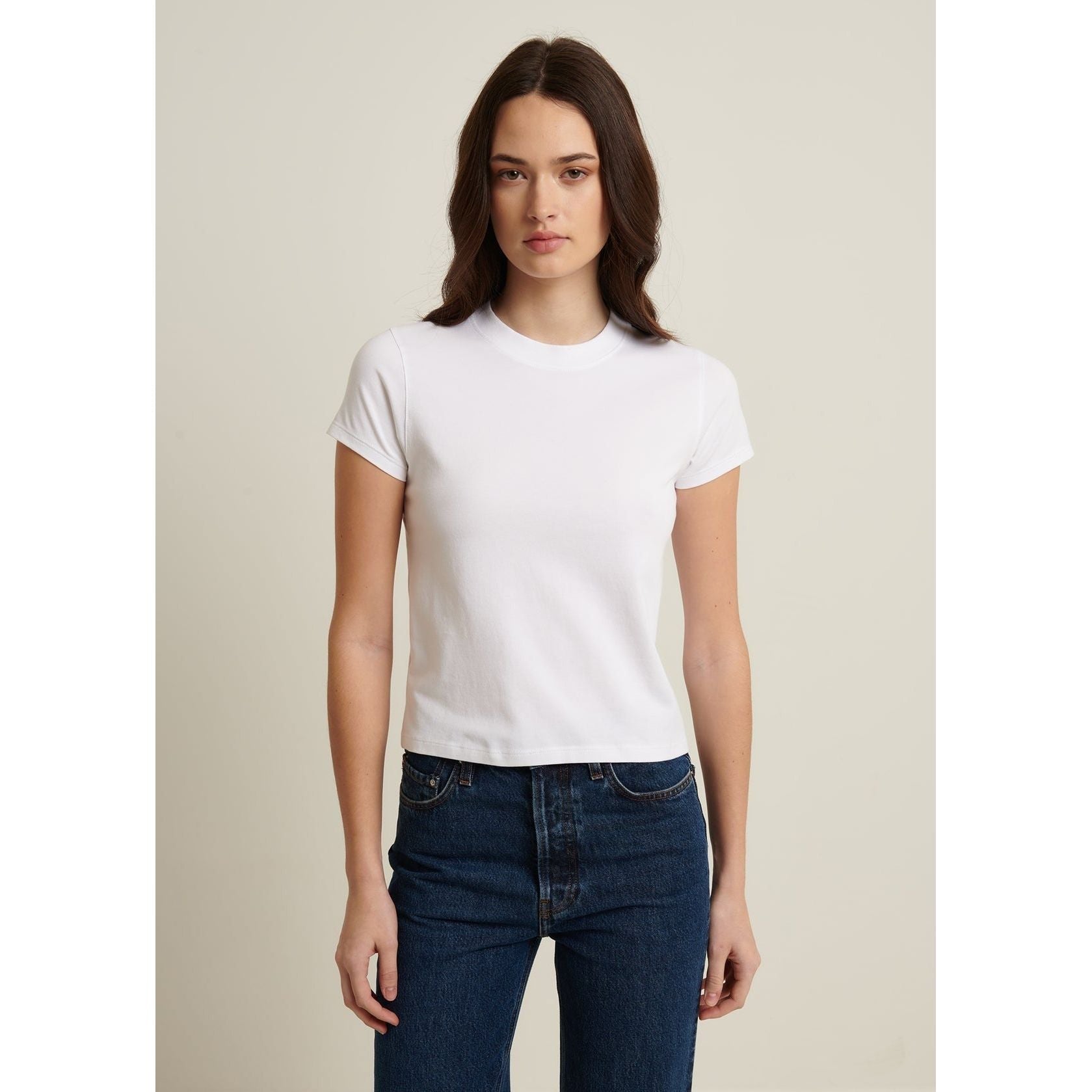 Pima Stretch Short Sleeve Baby Tee White - Primm'sPima Stretch Short Sleeve Baby Tee WhitePatrick Assaraf
