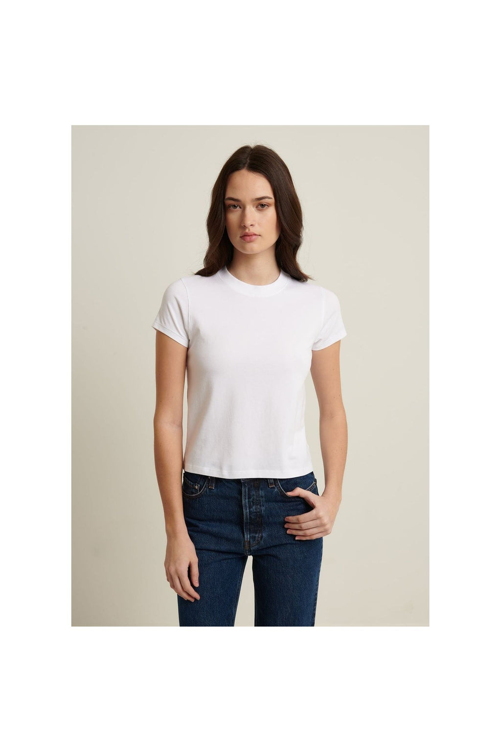 Pima Stretch Short Sleeve Baby Tee White - Primm'sPima Stretch Short Sleeve Baby Tee WhitePatrick Assaraf