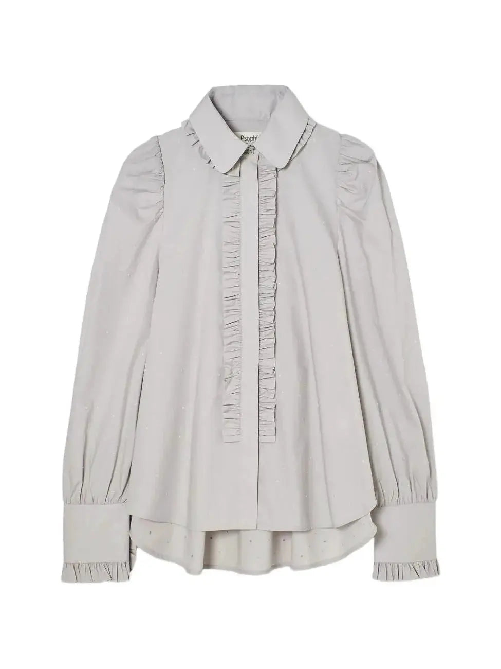 Poplin Romantic Shirt with Rhinestone Details by Psophia