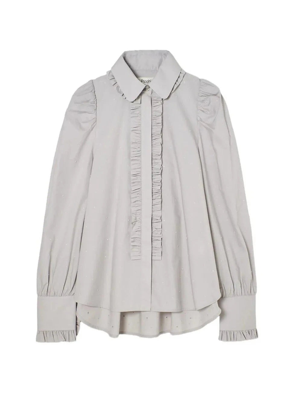 Poplin Romantic Shirt with Rhinestone Details Psophia