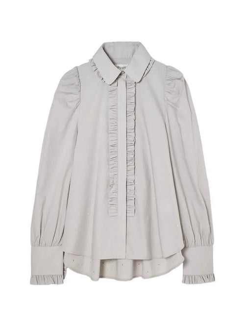 Poplin Romantic Shirt with Rhinestone Details Psophia