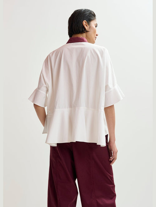 KAYLEE PEPLUM RUFFLE SHIRT ESSENTIEL ANTWERP