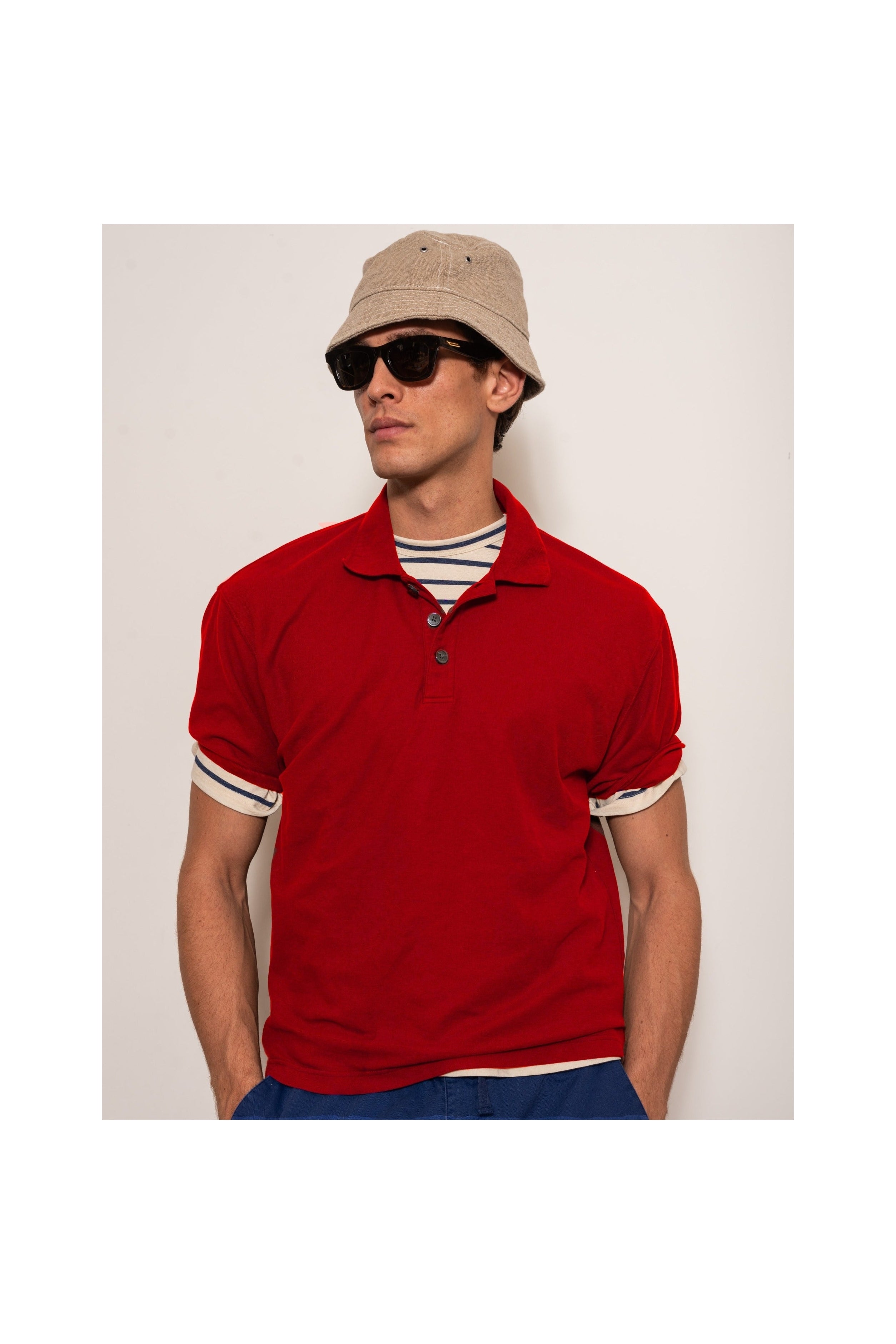 Garment Dyed Polo in Pique Cotton Alex Mill