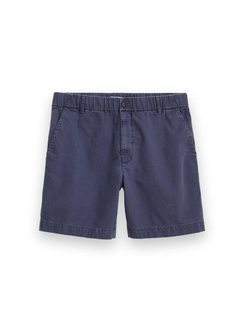 Pull On Short In Cotton Herringbone