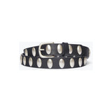 Freda Salvadore Rebecca Belt Black Calf with Oval Studs