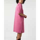 Rowan Short - Sleeved Funnel Neck Dress Heather Pink - Primm'sRowan Short - Sleeved Funnel Neck Dress Heather PinkMashburn