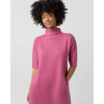 Rowan Short - Sleeved Funnel Neck Dress Heather Pink - Primm'sRowan Short - Sleeved Funnel Neck Dress Heather PinkMashburn