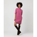 Rowan Short - Sleeved Funnel Neck Dress Heather Pink - Primm'sRowan Short - Sleeved Funnel Neck Dress Heather PinkMashburn