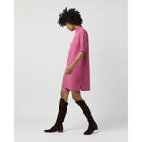 Rowan Short - Sleeved Funnel Neck Dress Heather Pink - Primm'sRowan Short - Sleeved Funnel Neck Dress Heather PinkMashburn