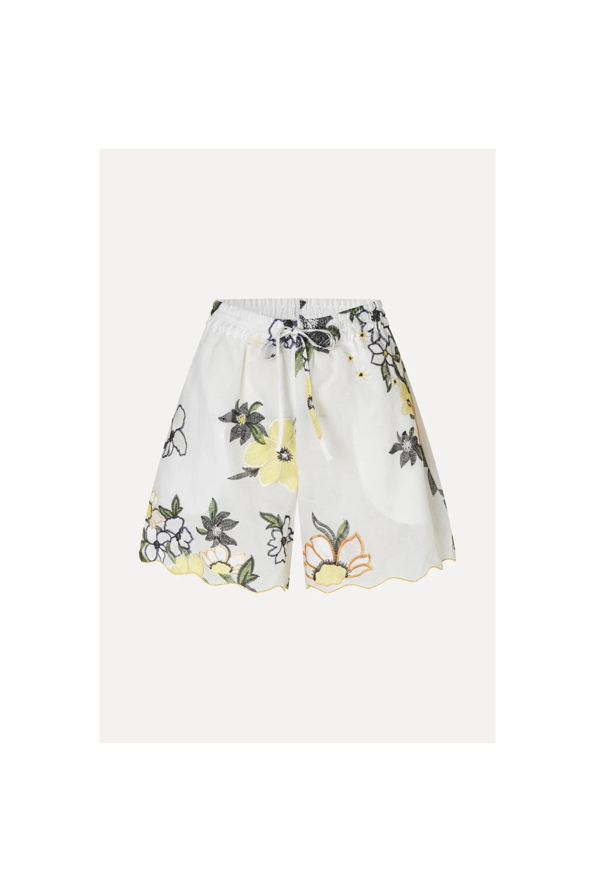 Scalloped Elasticated Waistband Shorts - Primm'sScalloped Elasticated Waistband ShortsStine Goya