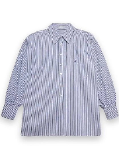 Kappa Shirt in Cotton Poplin Navy Stripe