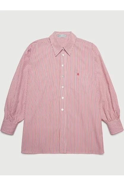 Kappa Shirt in Cotton Poplin Poppy Stripe Suzie Kondi