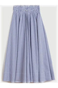 Kyria Circle Skirt Cotton Poplin Navy Stripe Suzie Kondi
