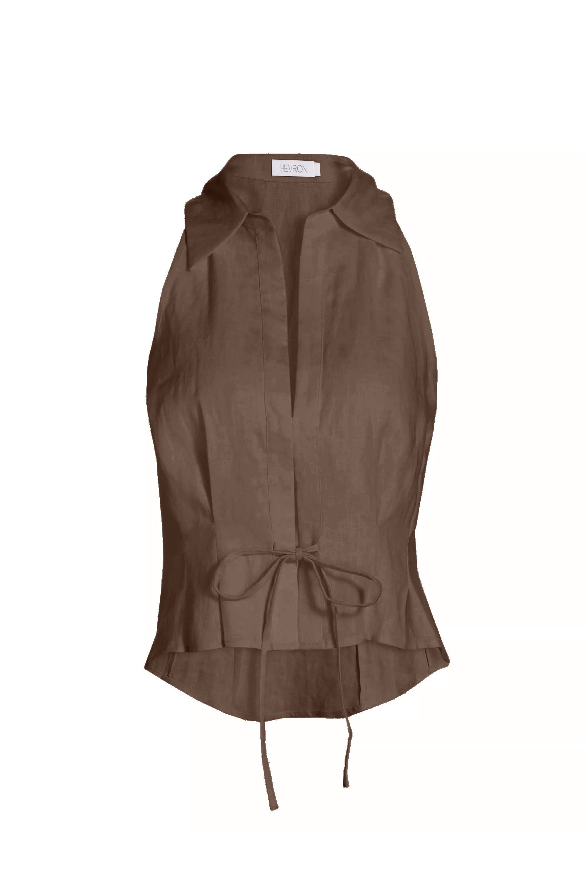SLOAN VEST - CHOCOLATE HEVRON