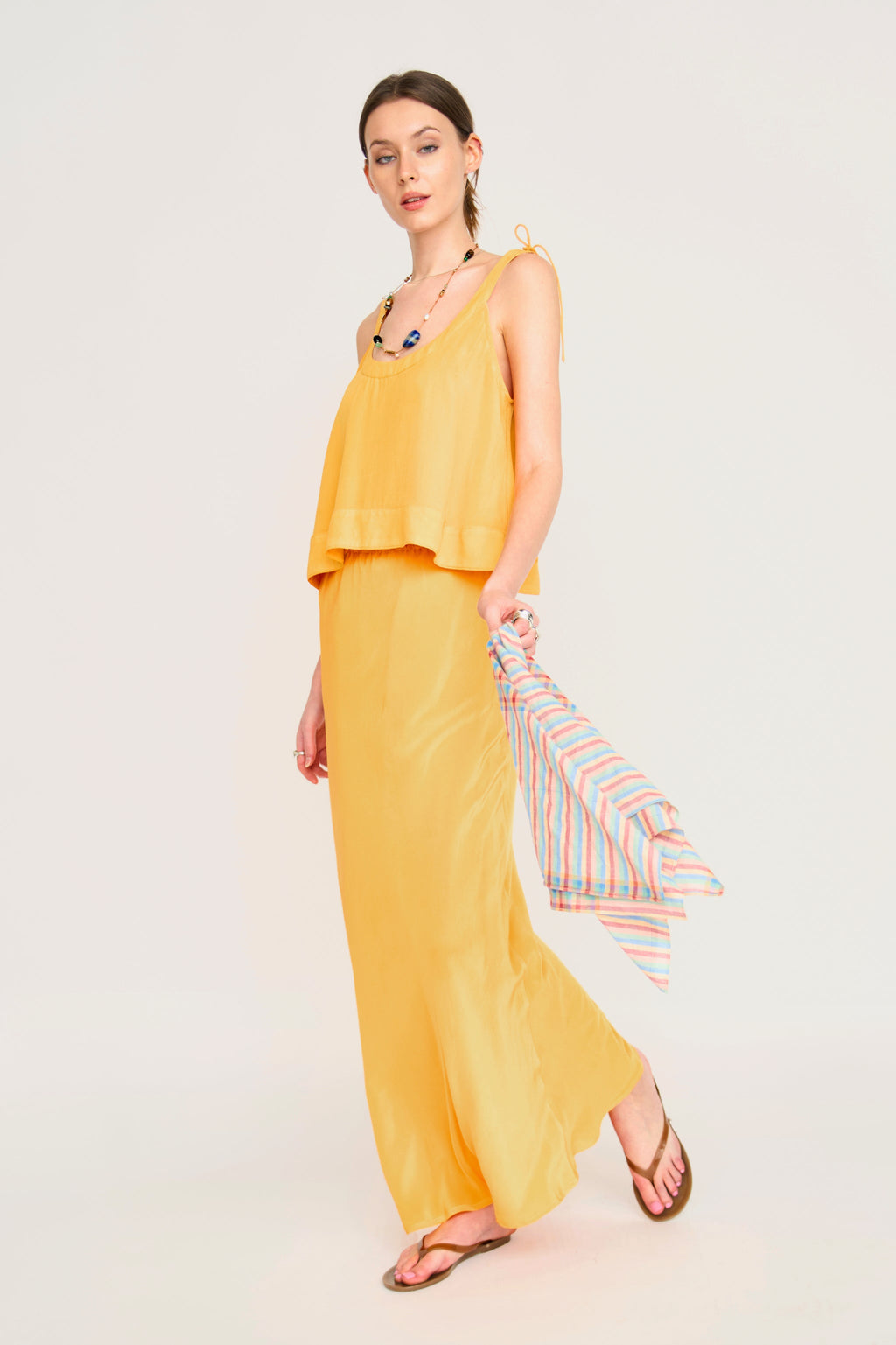 Santander Silk Skirt in Marigold MIRTH