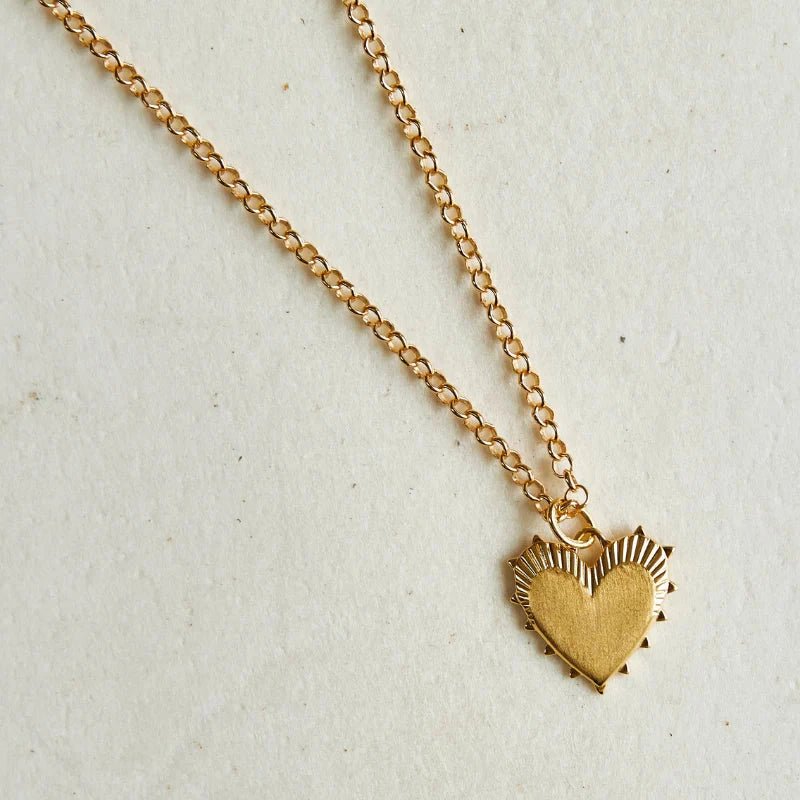 Small Heart of Gold Necklace - 18" Mini Belcher - Primm'sSmall Heart of Gold Necklace - 18" Mini BelcherHart