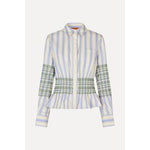 Smocked Gathered Boyfriend Shirt - Pastel Stripes - Primm'sSmocked Gathered Boyfriend Shirt - Pastel StripesStine Goya