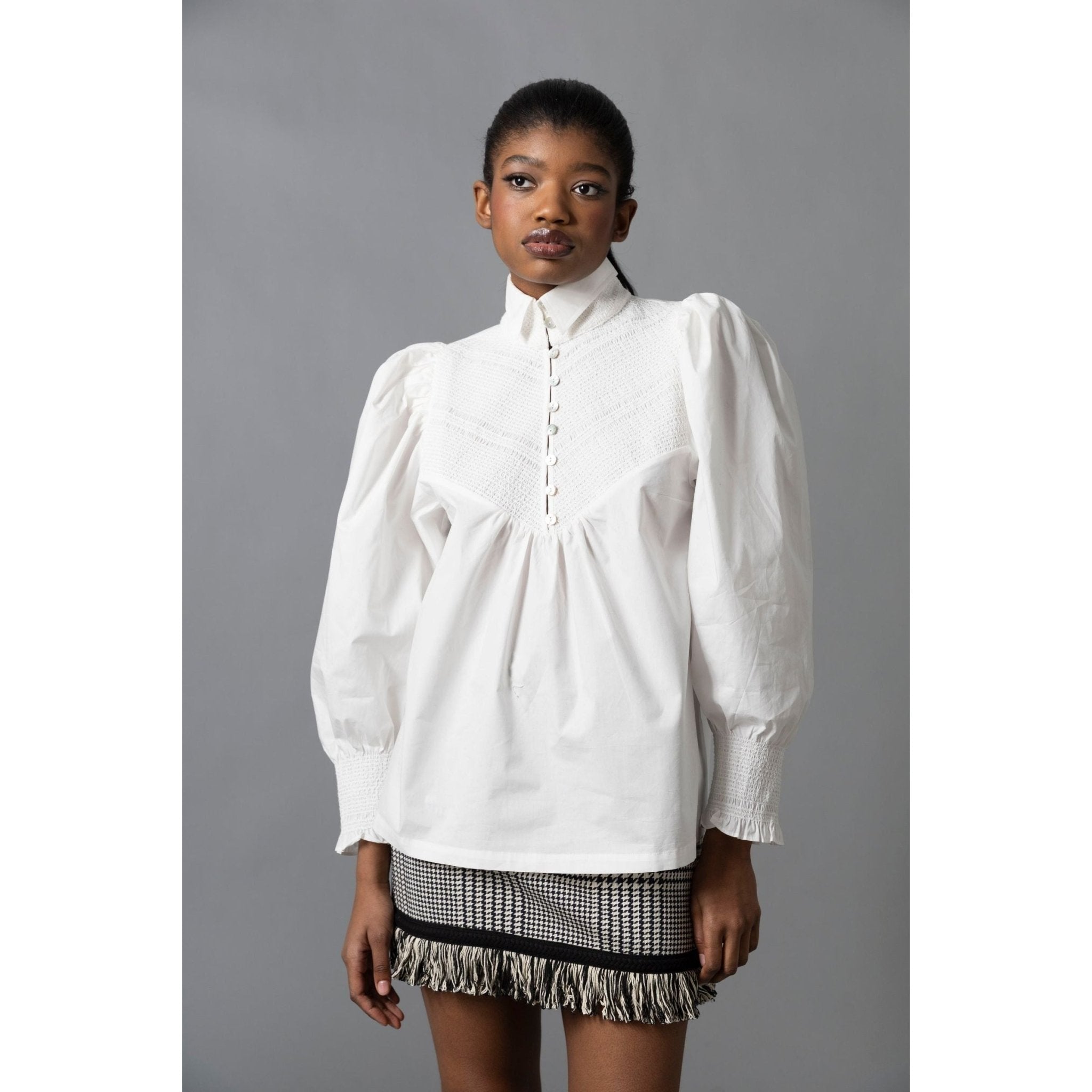 Smocked Shirt - Primm'sSmocked ShirtHope for Flowers by Tracy Reece