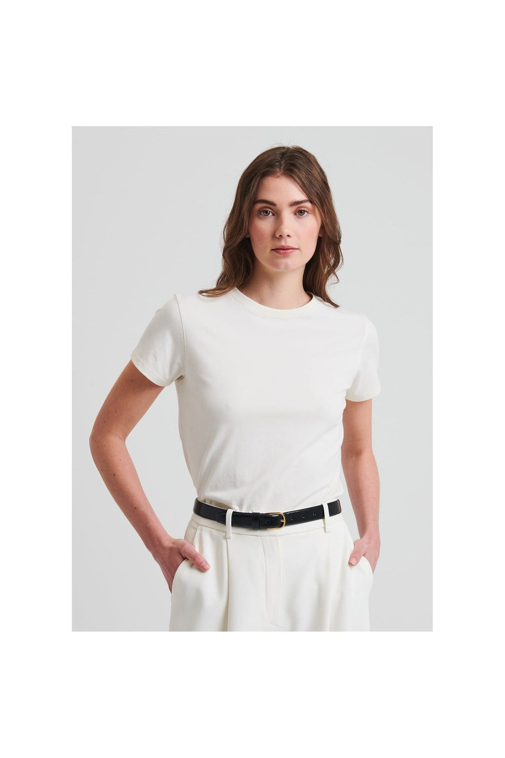 SS Iconic Fitted Crew Chalk Patrick Assaraf