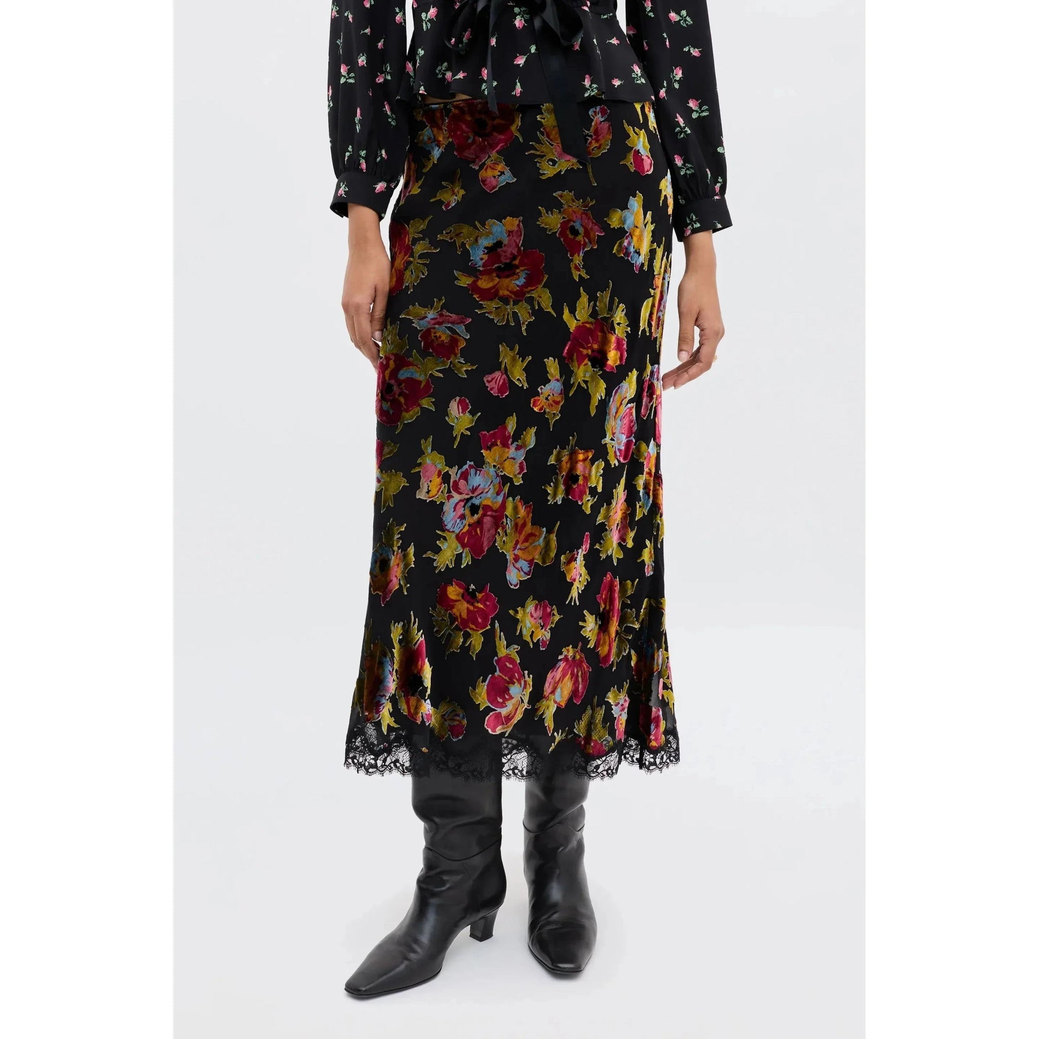 Stassie Skirt Countryside Devoré Black - Primm'sStassie Skirt Countryside Devoré BlackRIXO