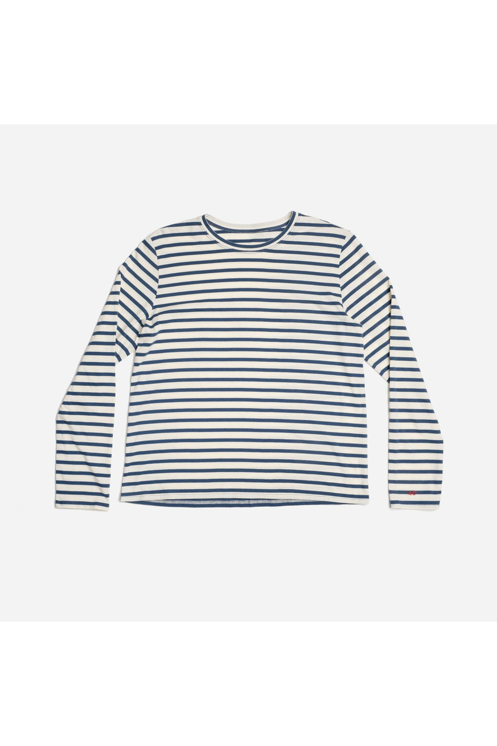 Striped Top 100% Pima Cotton Oyster Thick / Navy Thin Frances Valentine