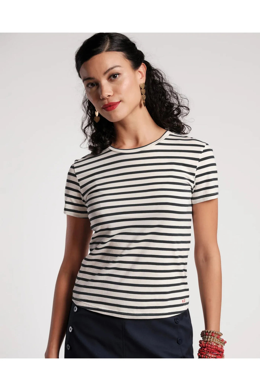 Super Stripe Crewneck Tee Frances Valentine