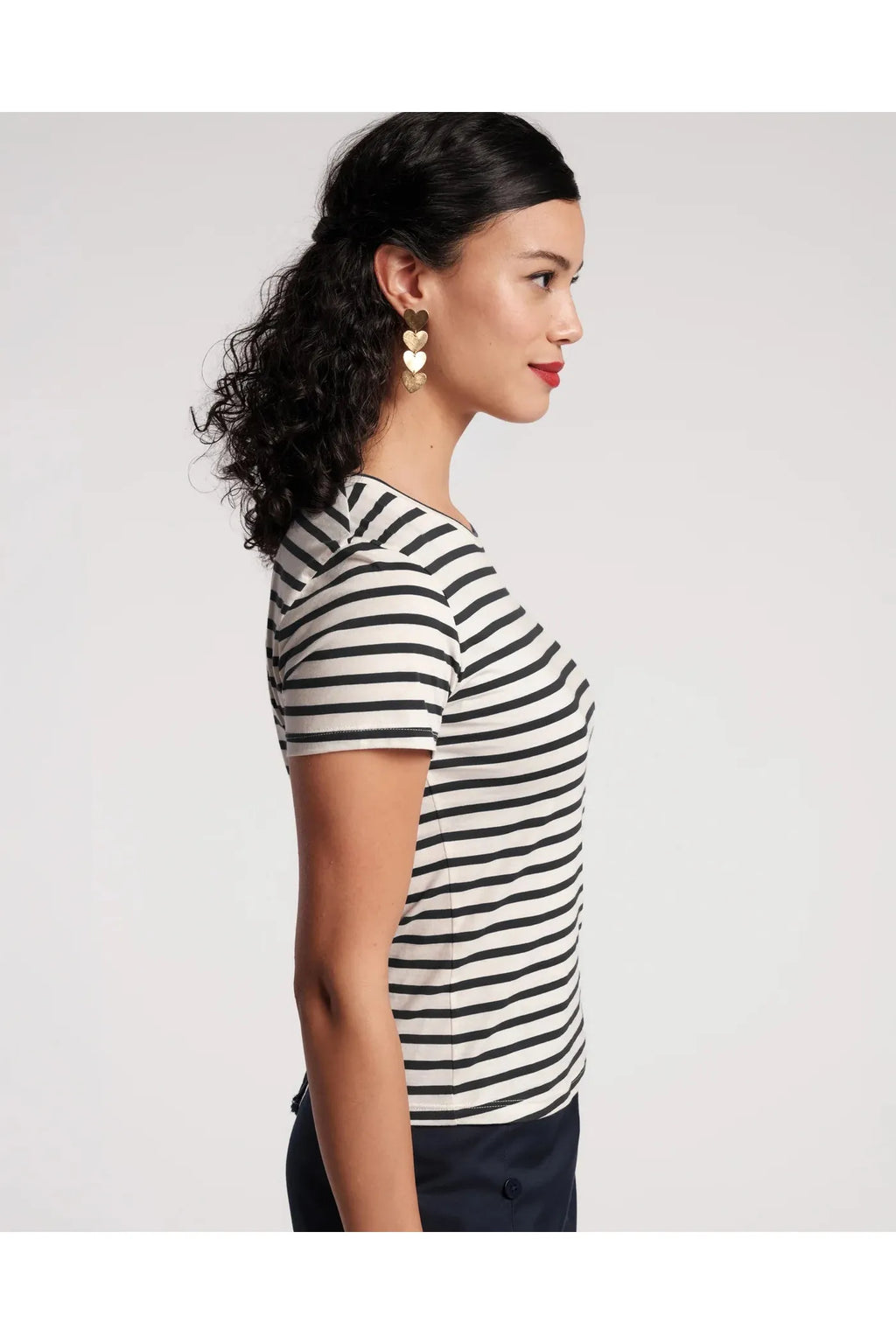 Super Stripe Crewneck Tee Frances Valentine