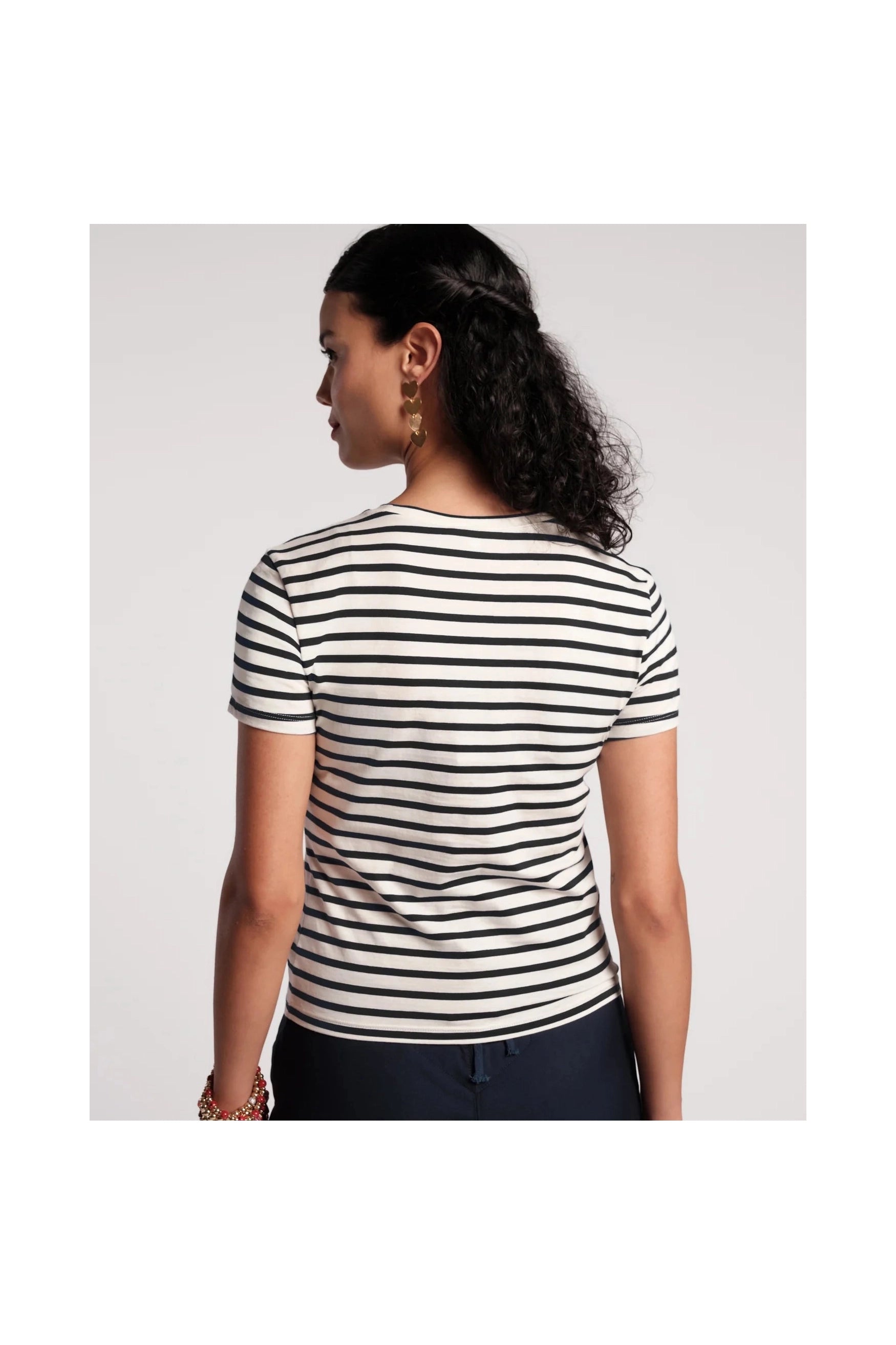 Super Stripe Crewneck Tee Frances Valentine