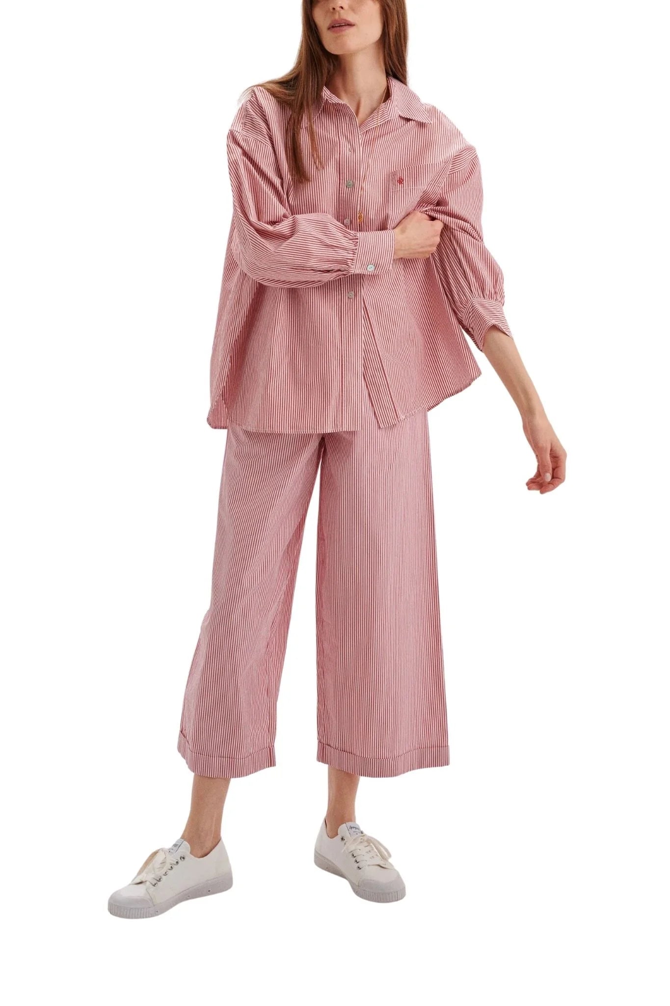 Kappa Shirt in Cotton Poplin Poppy Stripe Suzie Kondi