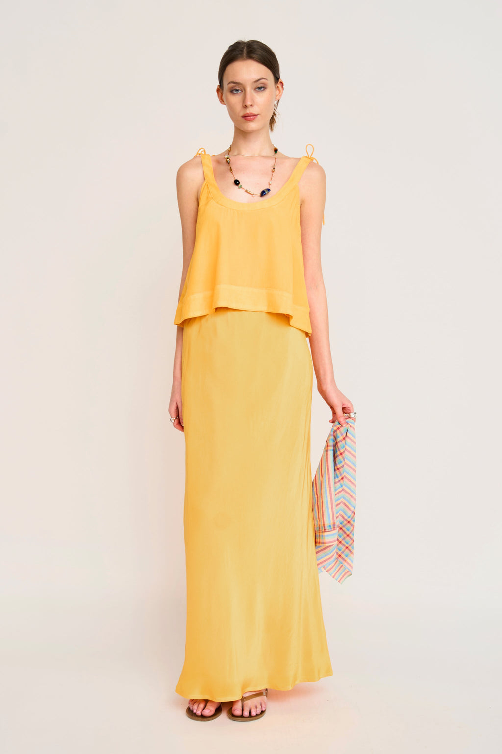Siena Silk Tank in Marigold MIRTH