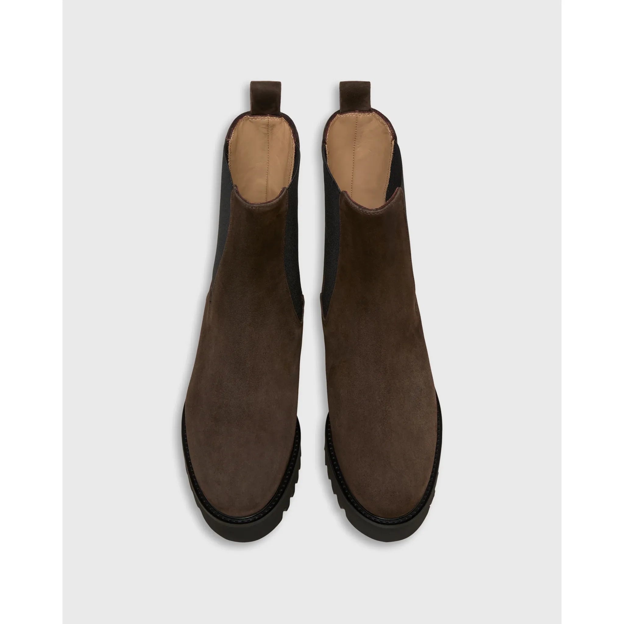 Tall Lug Sole Chelsea Boot Chocolate Suede - Primm'sTall Lug Sole Chelsea Boot Chocolate SuedeMashburn
