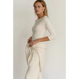 The Baby Rib Boat Neck Creme - Primm'sThe Baby Rib Boat Neck CremeDONNI.