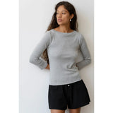 The Baby Rib Boat Neck Heather Grey - Primm'sThe Baby Rib Boat Neck Heather GreyDONNI.