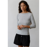 The Baby Rib Boat Neck Heather Grey - Primm'sThe Baby Rib Boat Neck Heather GreyDONNI.