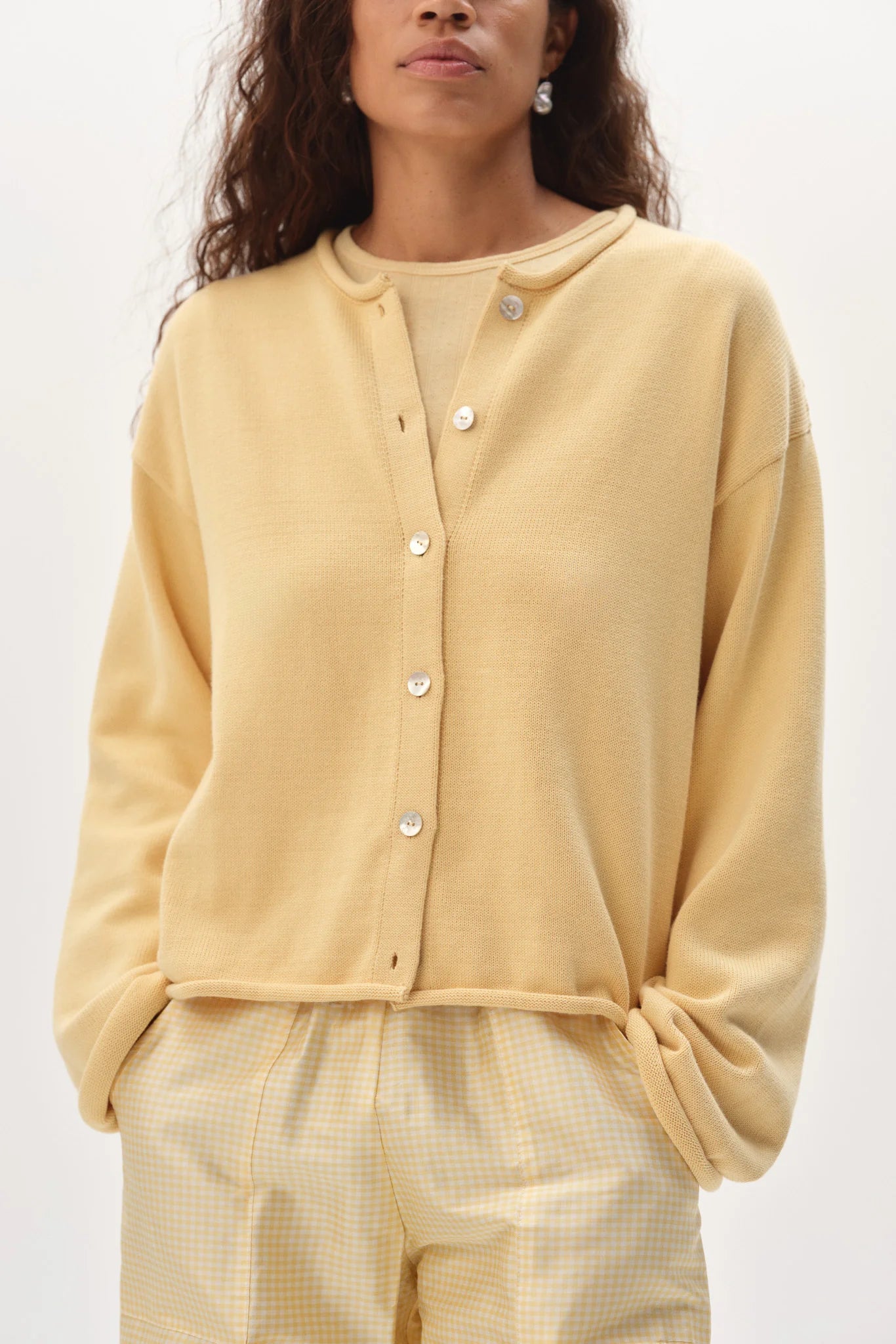 The Cotton Knit Roll Cardigan DONNI.
