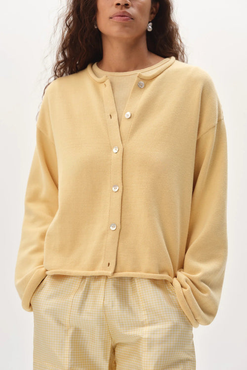 The Cotton Knit Roll Cardigan DONNI.