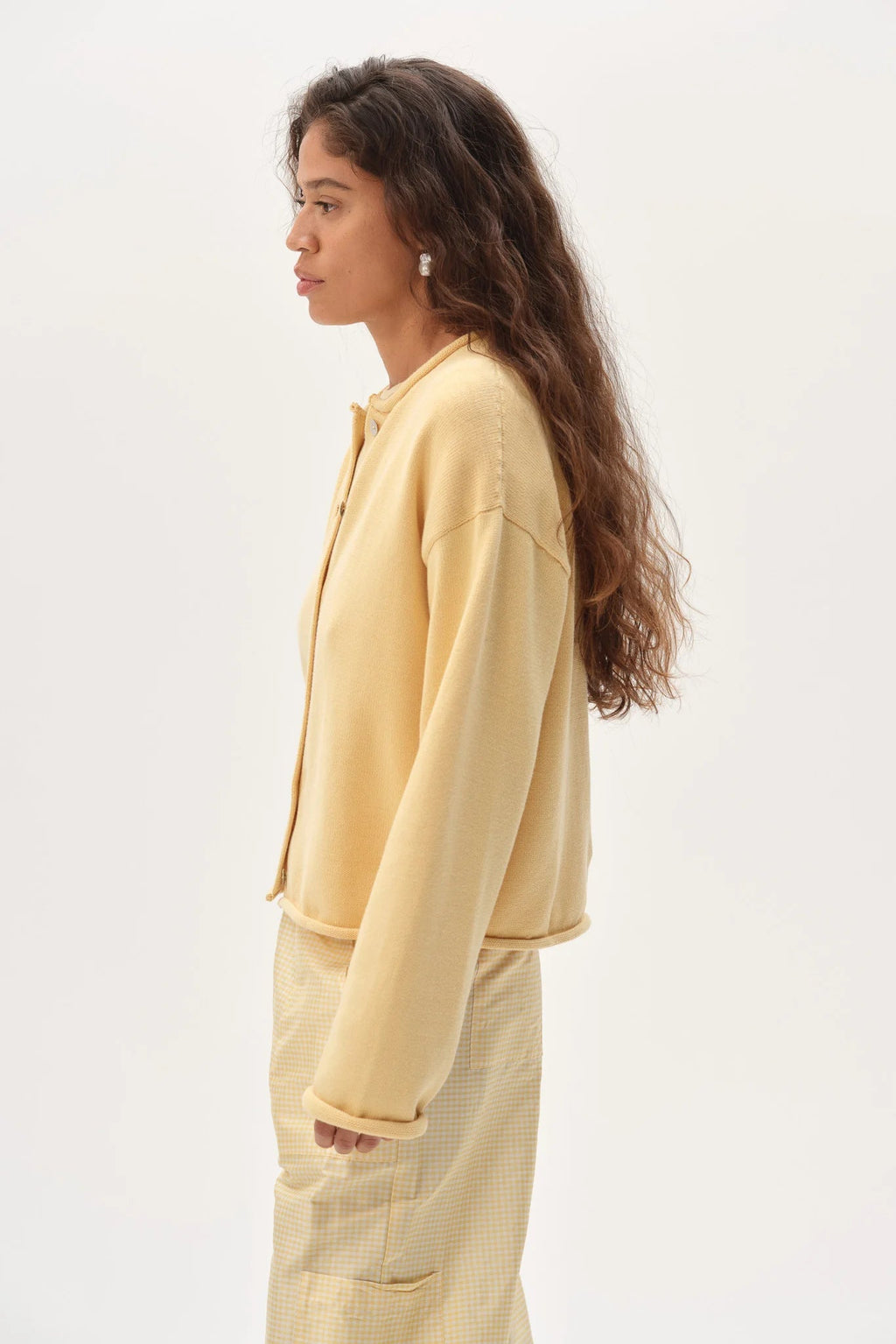 The Cotton Knit Roll Cardigan DONNI.