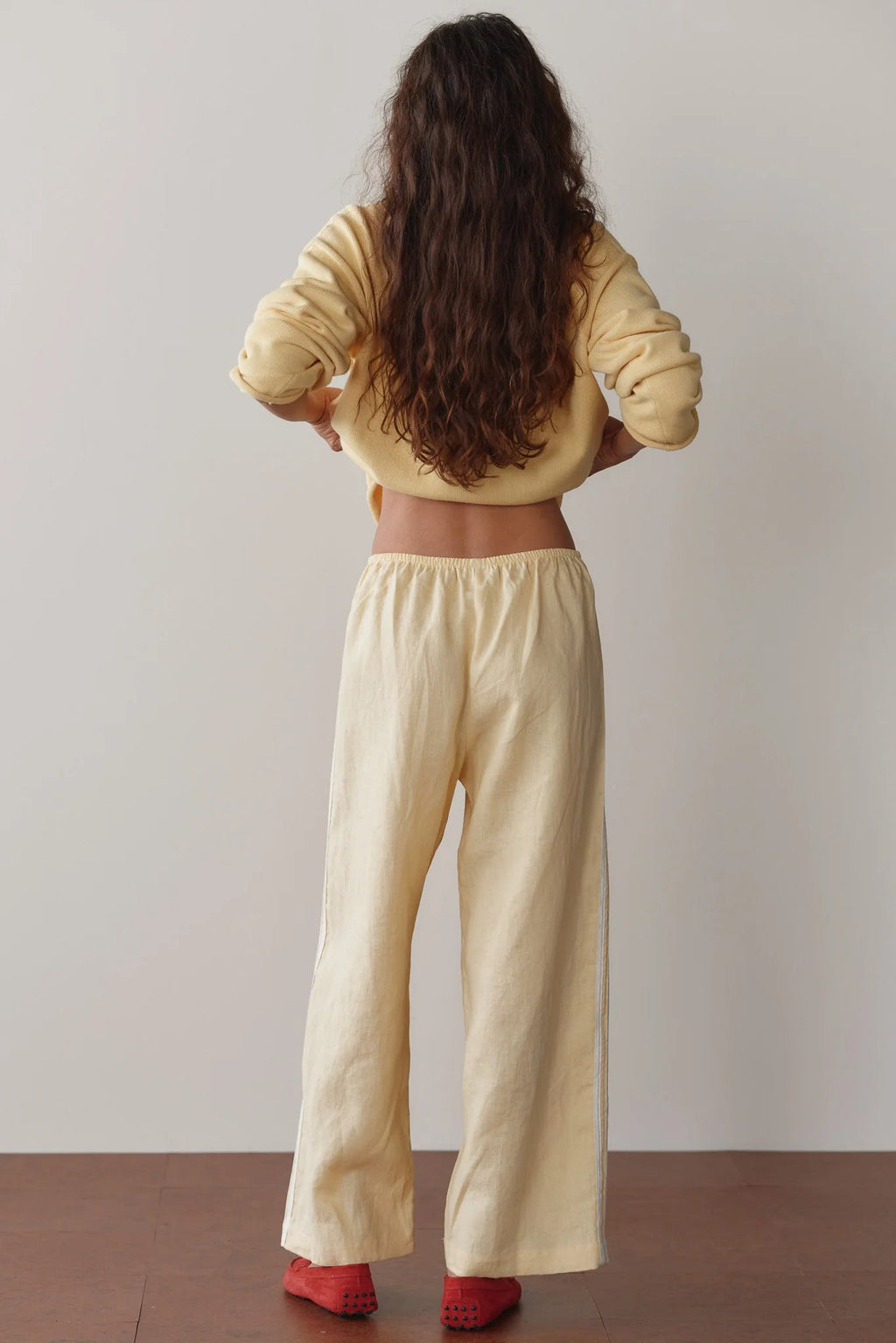 The Linen Crop Racer Stripe Pant DONNI.