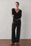 The Linen Crop Racer Stripe Pant DONNI.