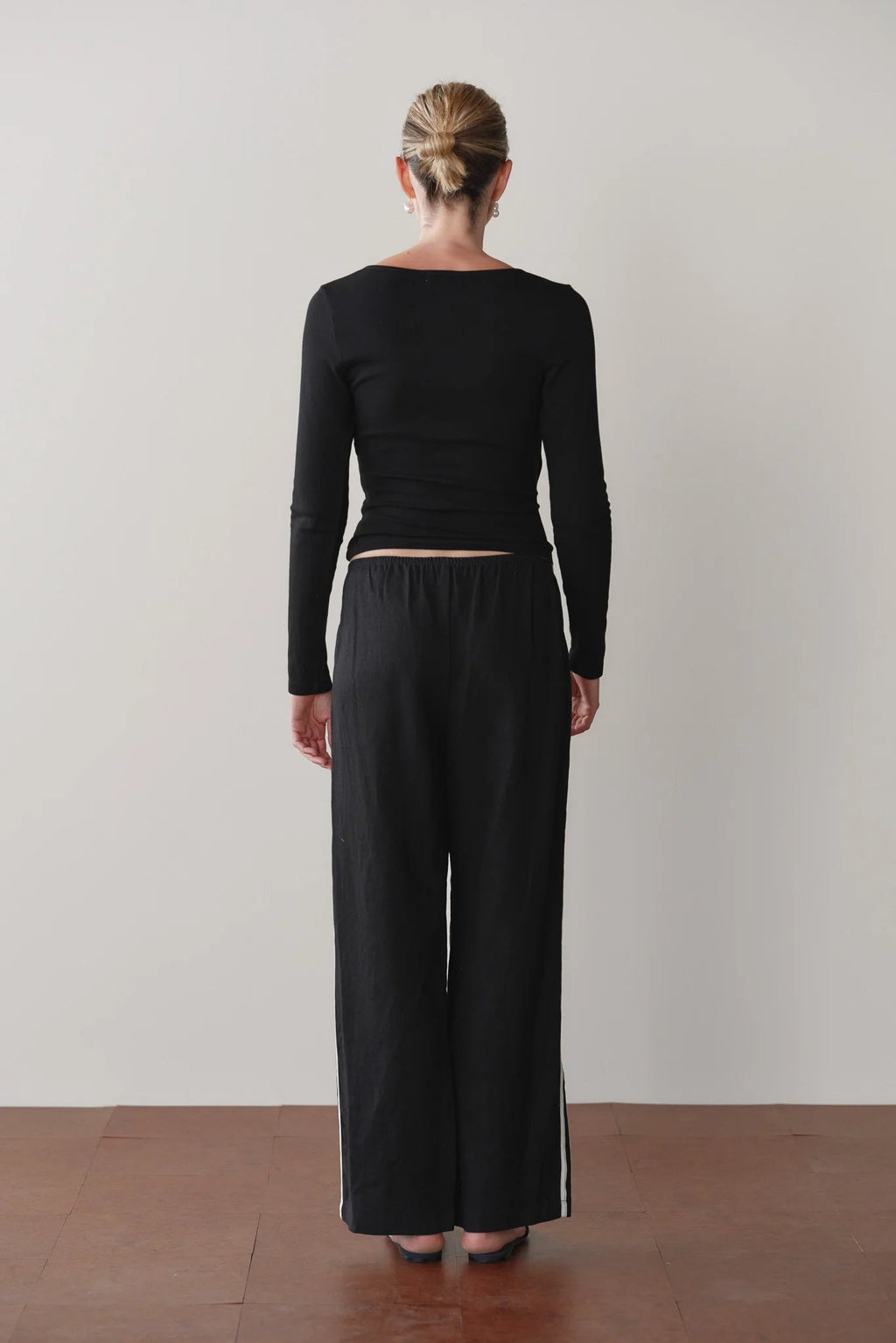 The Linen Crop Racer Stripe Pant DONNI.