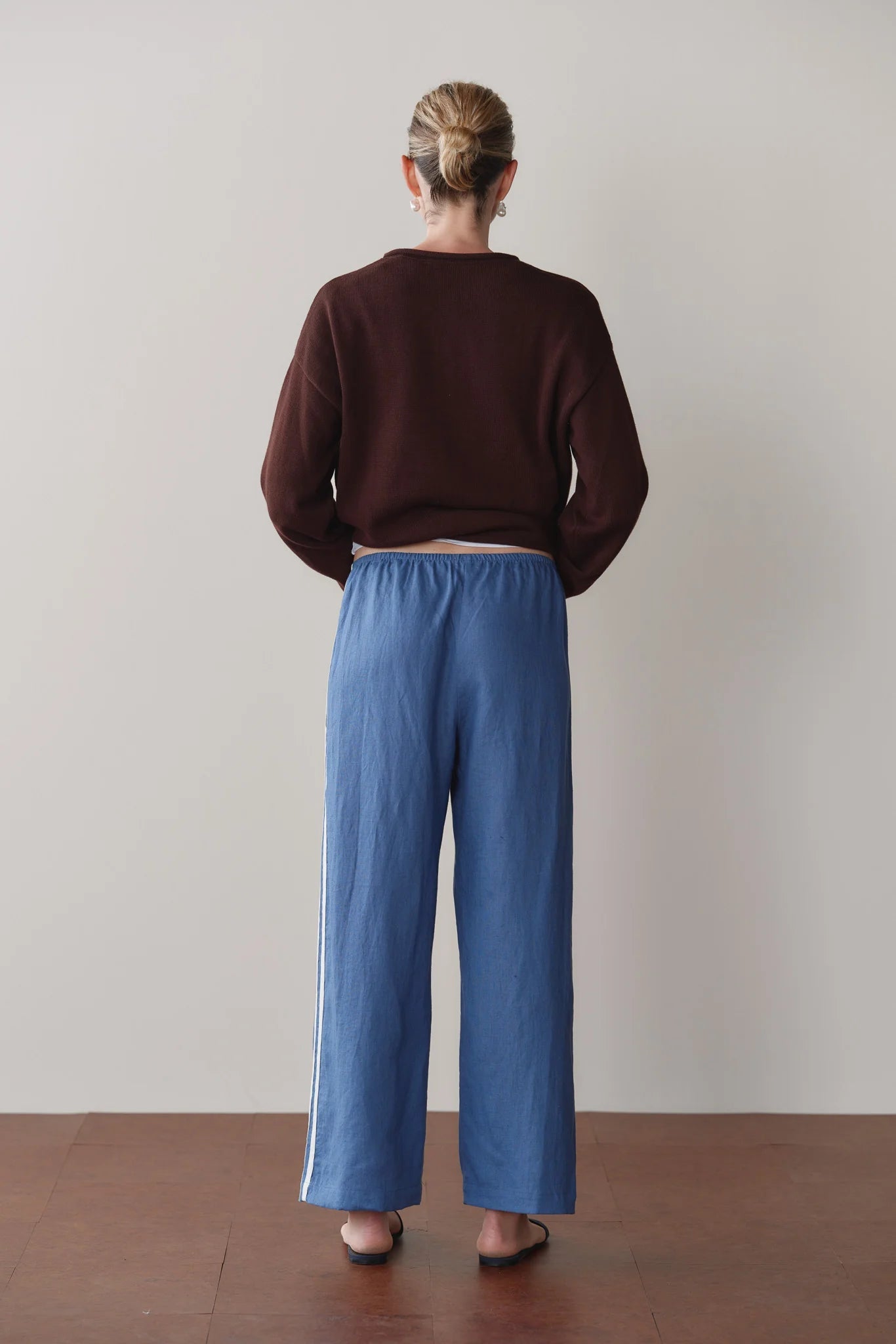 The Linen Crop Racer Stripe Pant DONNI.