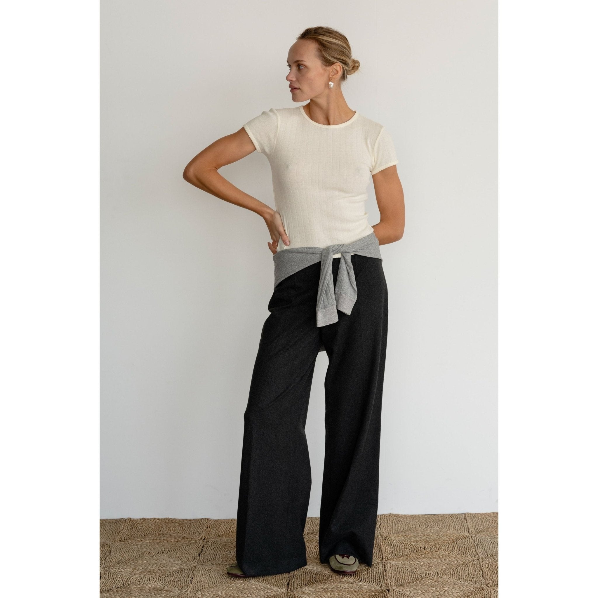 The Pointelle Baby Tee Creme - Primm'sThe Pointelle Baby Tee CremeDONNI.