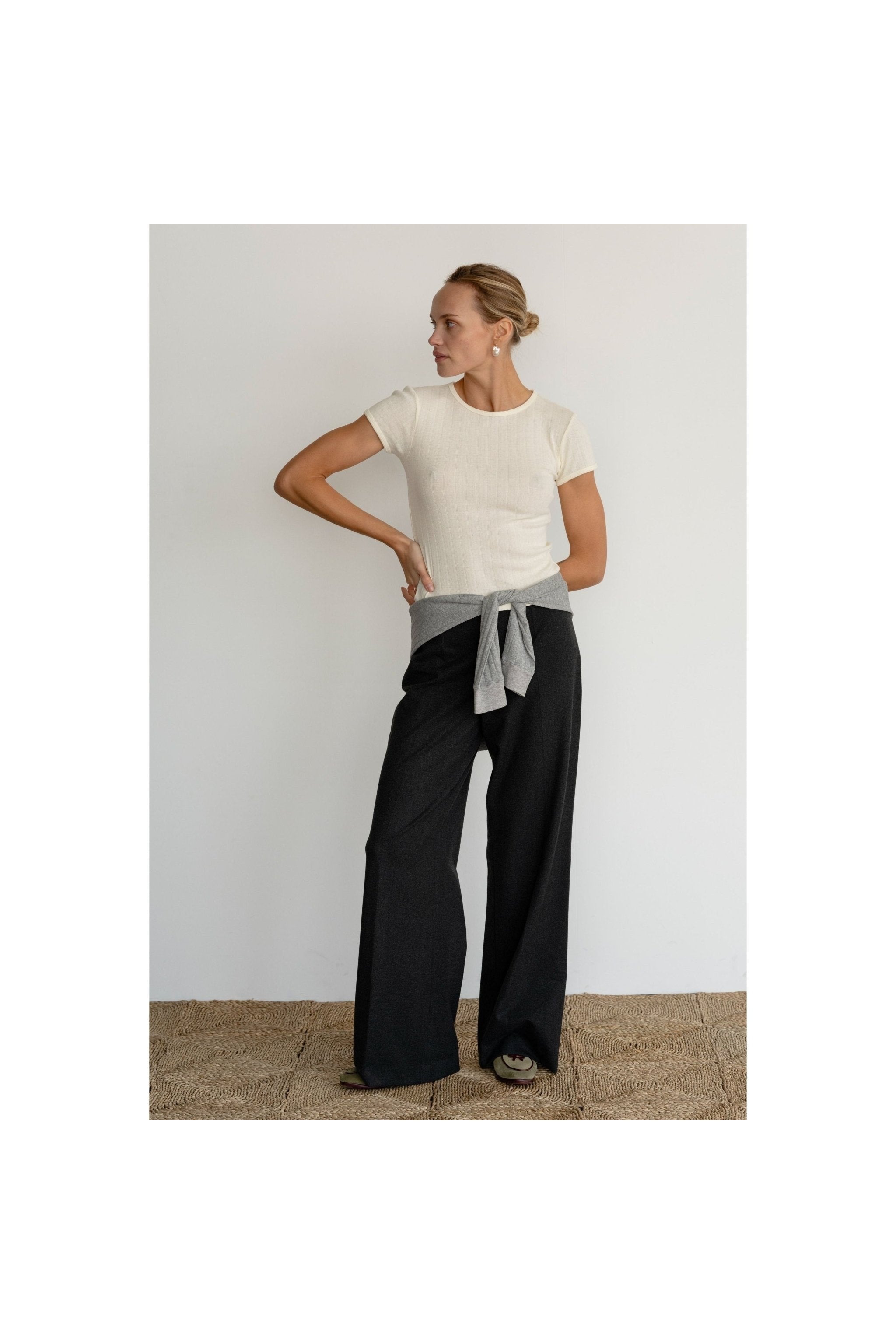 The Pointelle Baby Tee Creme - Primm'sThe Pointelle Baby Tee CremeDONNI.