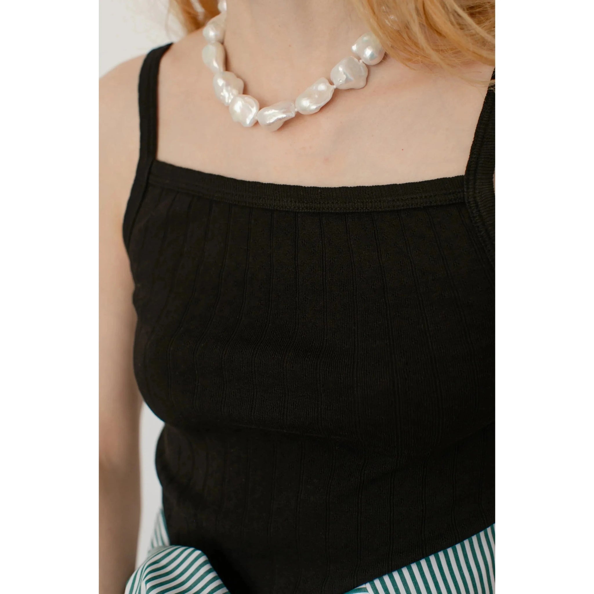 The Pointelle Square Neck Tank Jet - Primm'sThe Pointelle Square Neck Tank JetDONNI.