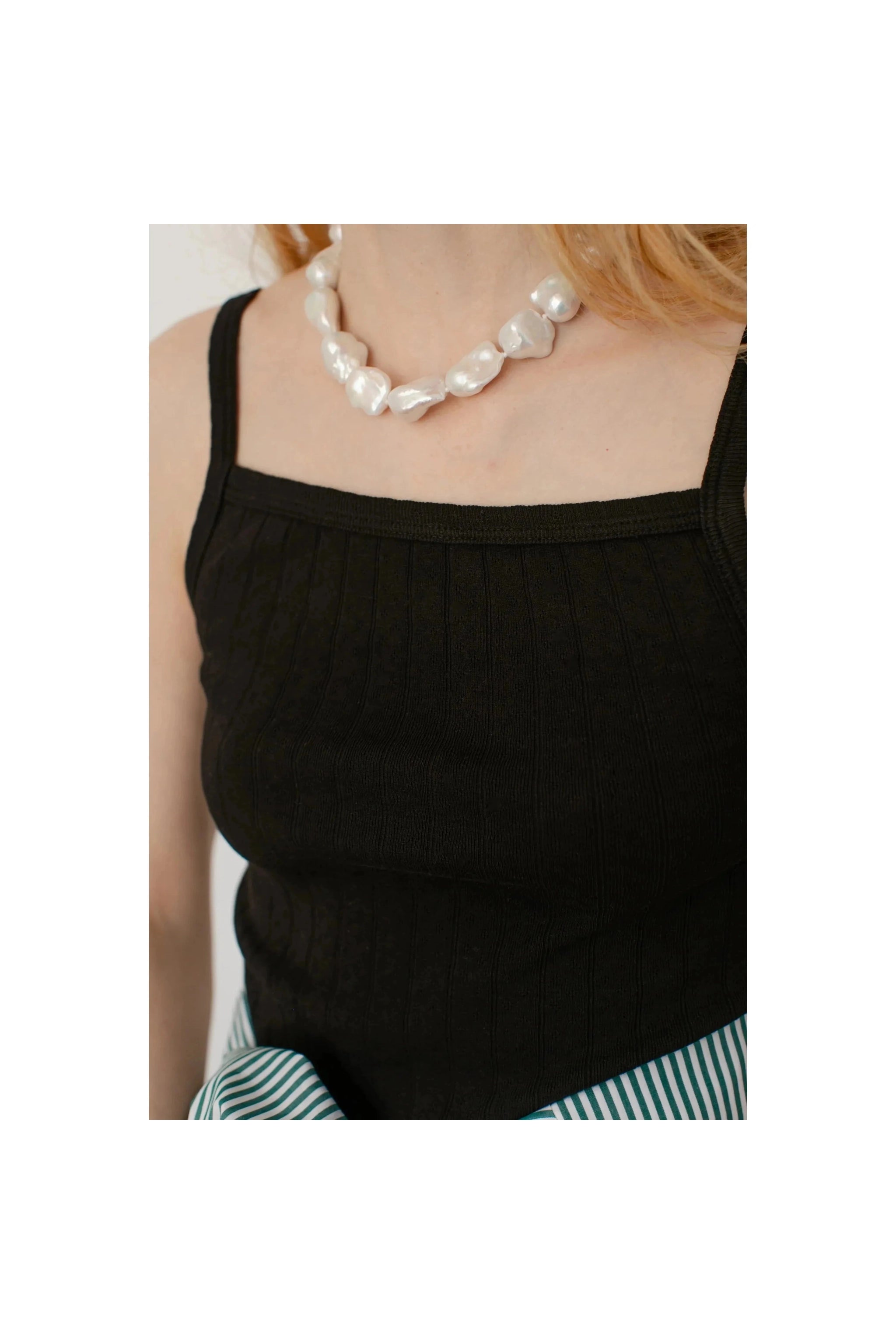 The Pointelle Square Neck Tank Jet - Primm'sThe Pointelle Square Neck Tank JetDONNI.