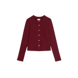 The Sweater Rib Cardi Oxblood - Primm'sThe Sweater Rib Cardi OxbloodDONNI.