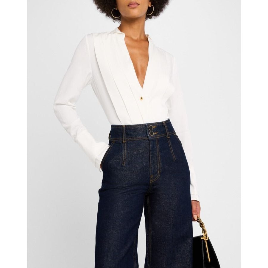 Derek Lam Tiffany Pleated Button-Front Blouse