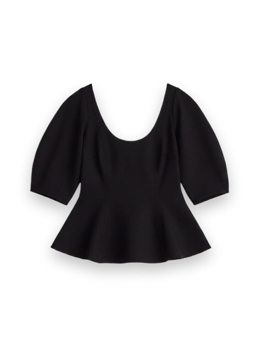 BEBE PONTE PEPLUM TOP Apiece Apart