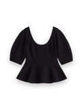 BEBE PONTE PEPLUM TOP Apiece Apart