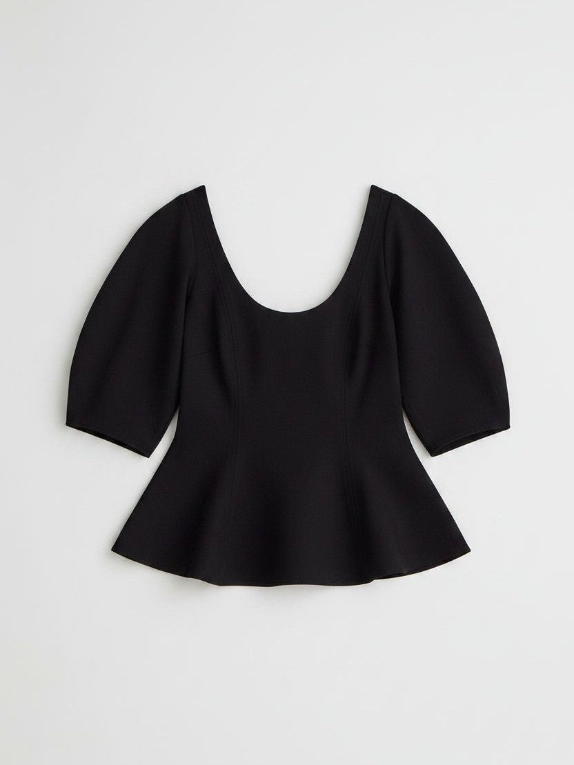 BEBE PONTE PEPLUM TOP Apiece Apart